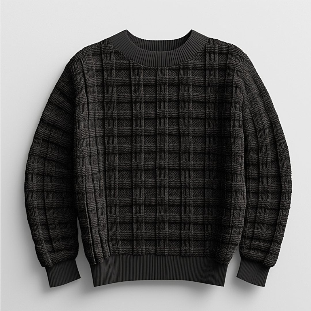 Gridlock Plaid Sweater - Fancozy