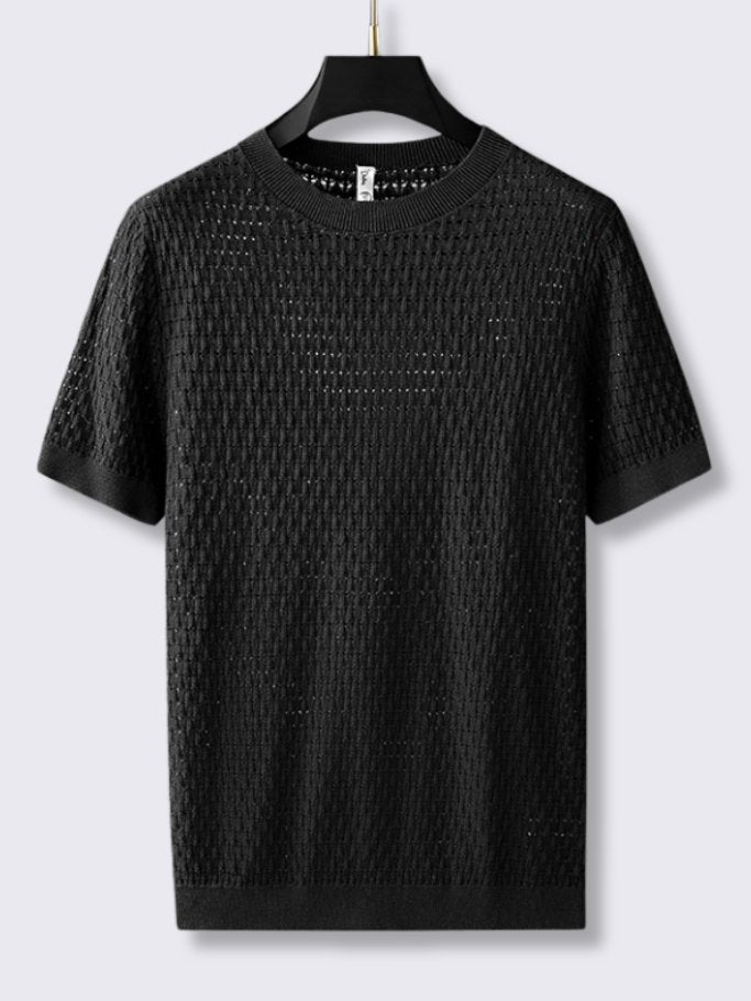 Mesh Knit Tee - Fancozy